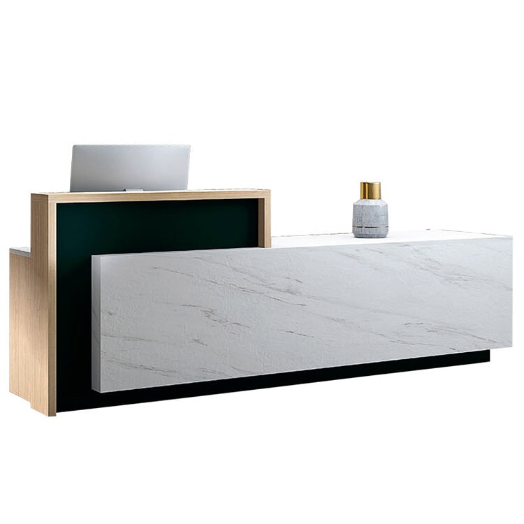 Company Reception Desk Imitation Marble Hall Commercial