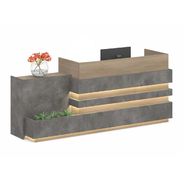 Industrial style office front desk with lights - Anzhap