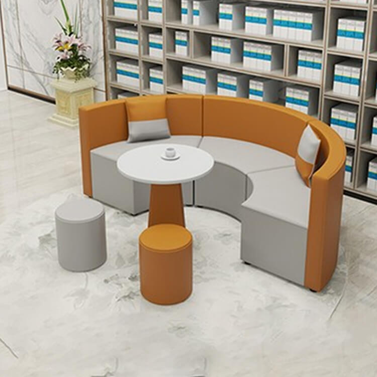 S round arc type leather reception waiting sofa - Anzhap
