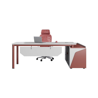 Modern Minimalist Red Stylish Executive Desk