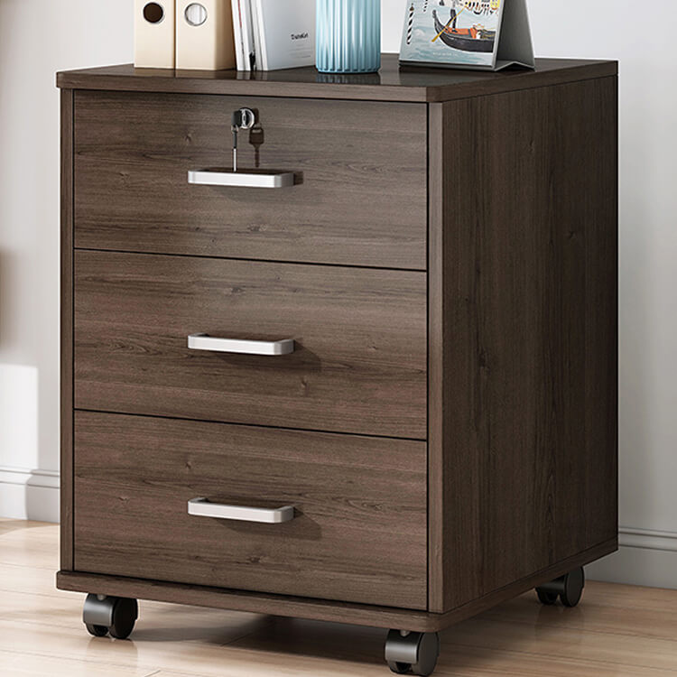 Wooden file cabinet with lock pulley - Anzhap