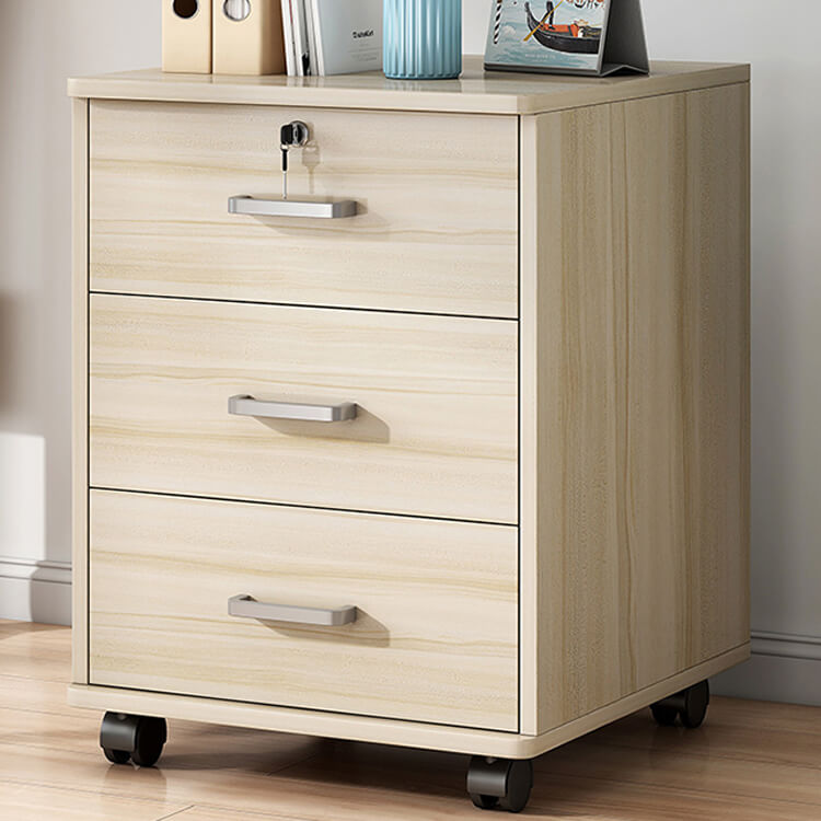 Wooden file cabinet with lock pulley - Anzhap