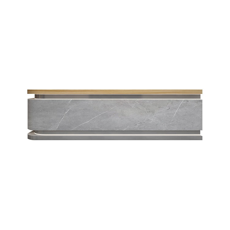 Modern Simple Lacquered Reception Desk Curved Corner Bar