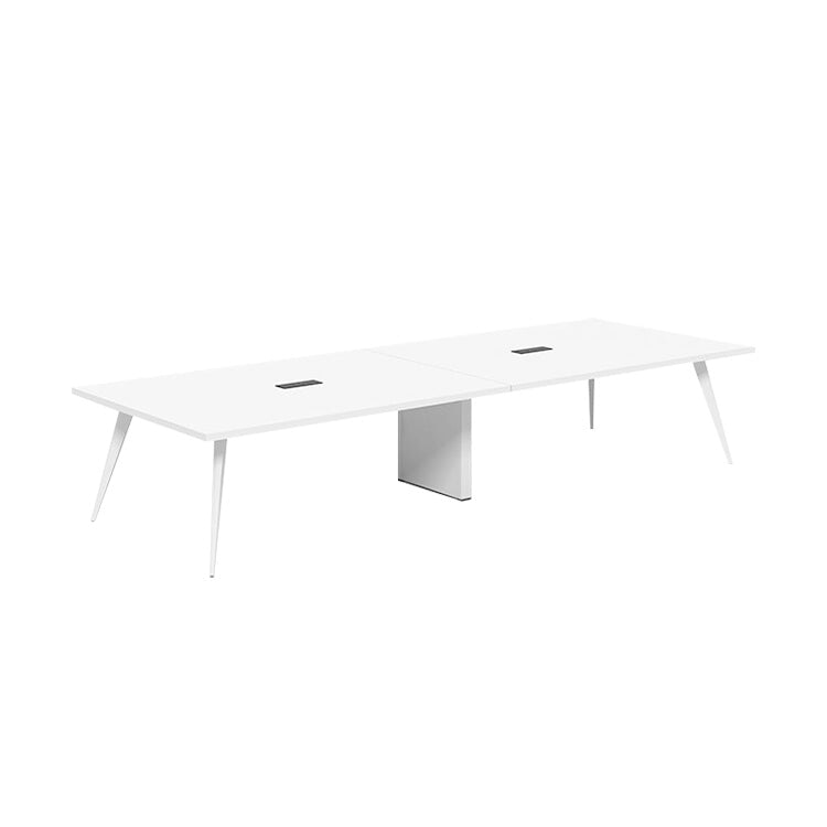 Modern Minimalist White Small Conference Table Set