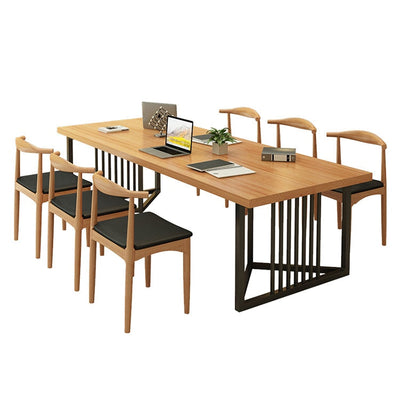 Nordic Modern Solid Wood Conference Table  Industrial Style Office Long Table