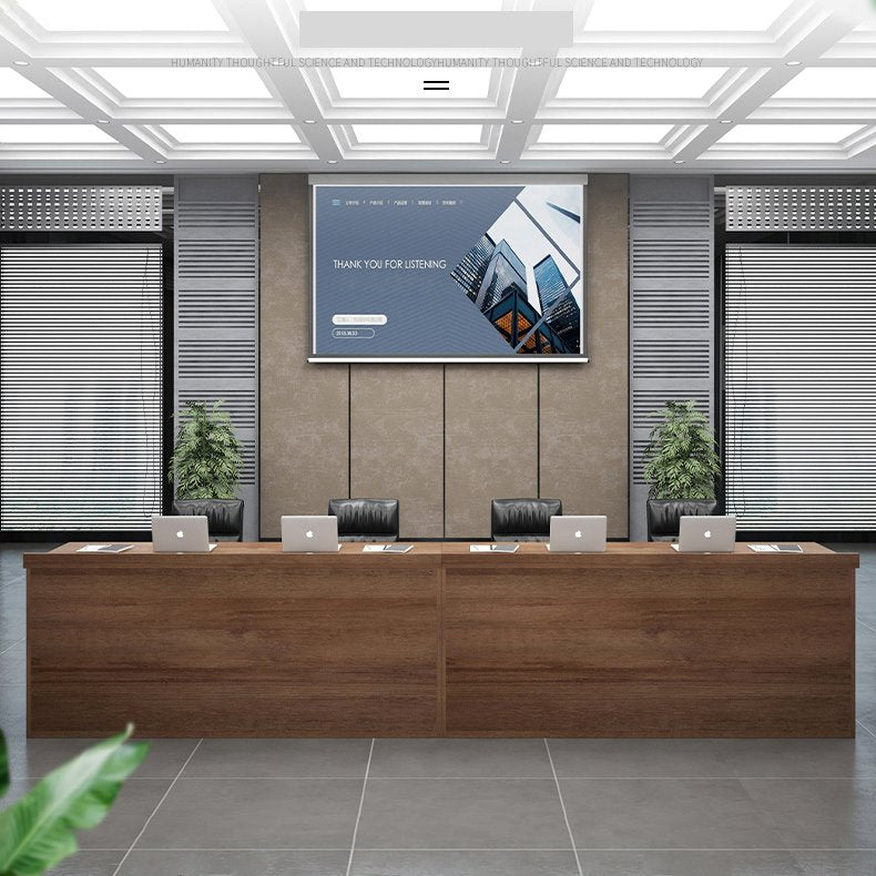 Minimalist Rectangular Wooden Reception Desk